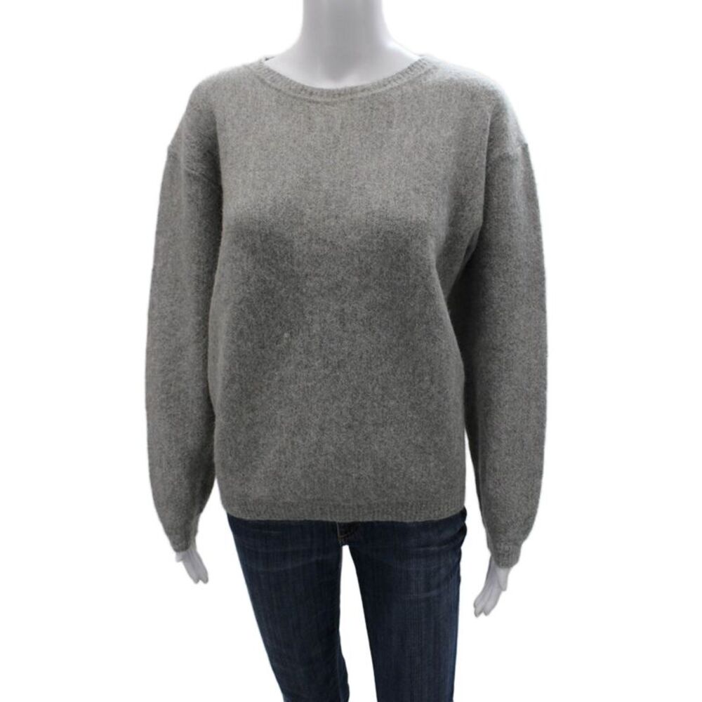Alpaca International Womens Gray Alpaca Crew Neck Pullover Sweater Size L